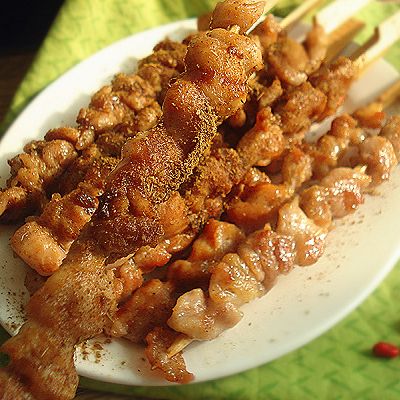 电饼铛孜然鸡肉串