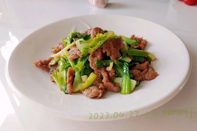 葱油白菜滑肉片