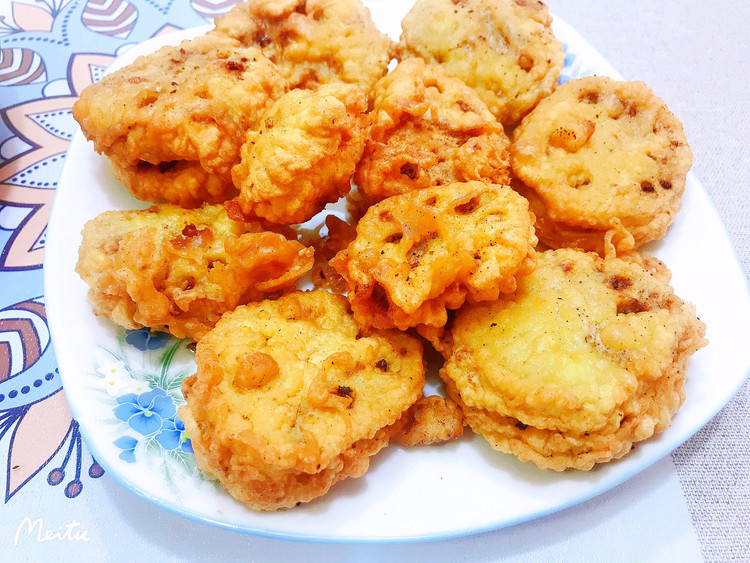 酥炸藕夹的做法