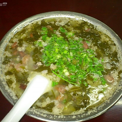 酸菜小豆肉末汤饭