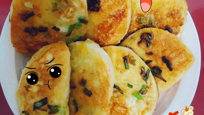 开胃五香蛋煎馍——平底锅煎味美