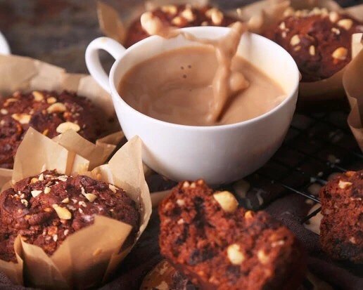 Double chocolate muffin the gorgeous transformation of little oiled paper