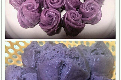 紫薯玫瑰花VS紫薯开花馒头