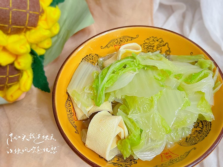 清清白白的白菜炖干豆腐的做法