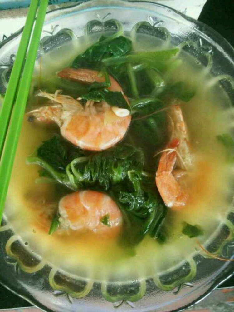 翡翠大虾汤的做法