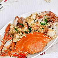 #晒出你的中秋团圆饭#蚝油葱姜蒸梭子蟹的做法图解9