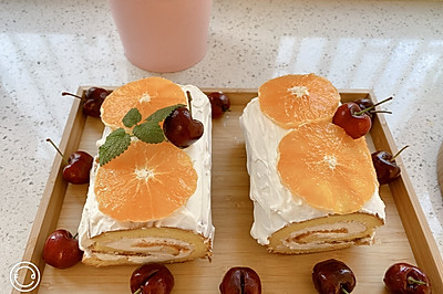 香橙奶油蛋糕卷以及升级版肉松面包做法