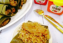#一勺葱伴侣，成就招牌美味#粽叶糯米蒸酱排骨的做法