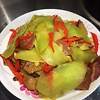 莴苣炒腊肉的做法图解8