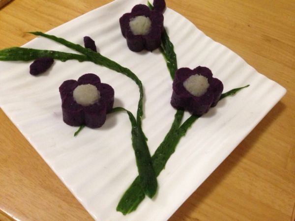梅花紫薯泥