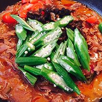 秋葵烧牛肉的做法图解4