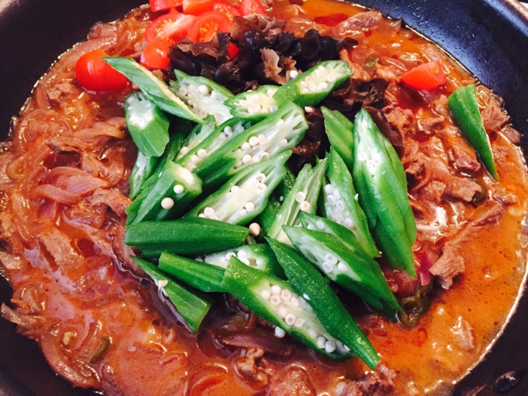 秋葵烧牛肉的做法图解4