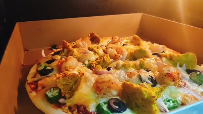 大虾南瓜PIZZA 外脆内软的薄饼披萨配方来了