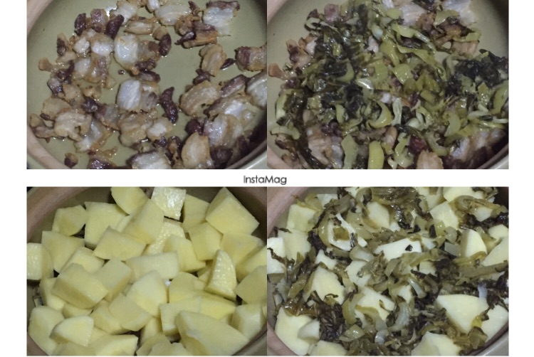 008潮汕五花肉土豆酸菜砂锅煲的做法图解3