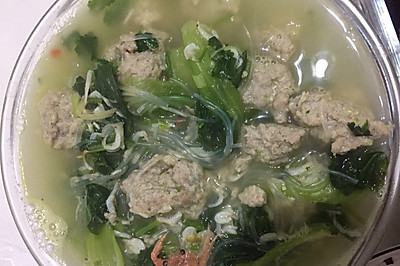 小白菜肉丸汤