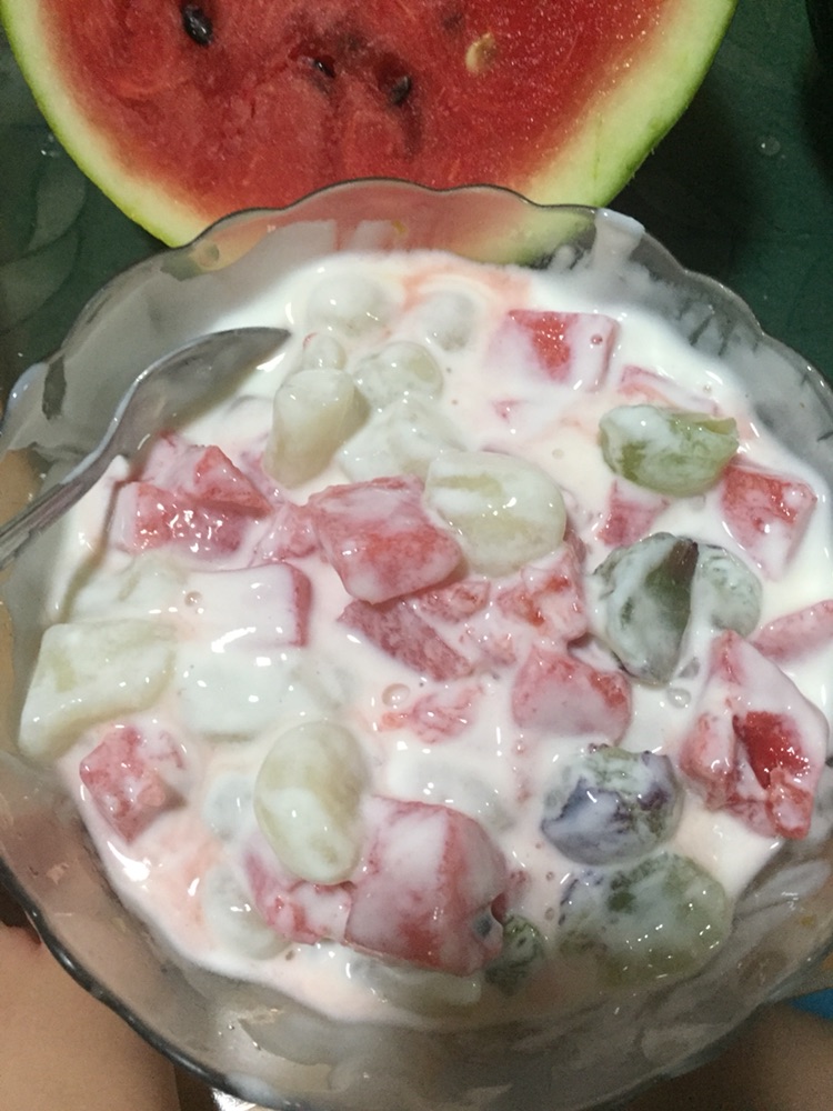 芋圆水果酸奶捞的做法