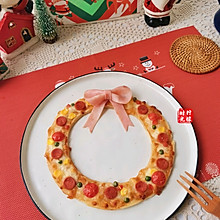 手抓饼圣诞花环披萨