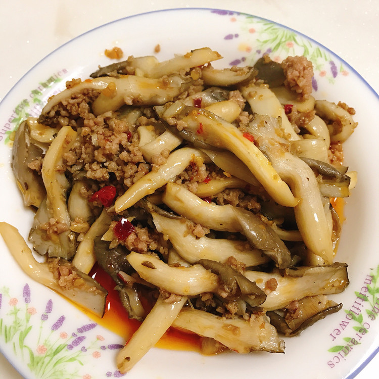 肉末炒平菇的做法