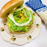 #丘比三明治#减脂高蛋白的金枪鱼贝果三明治的做法图解9
