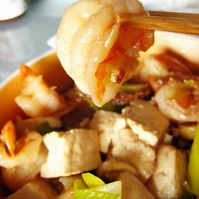 豆腐的极致做法——猴头菇鲜虾烧豆腐