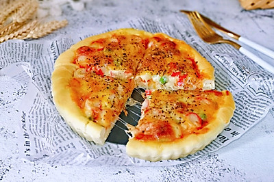 蟹肉罗勒披萨