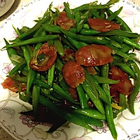 腊肉炒四季豆的做法图解3