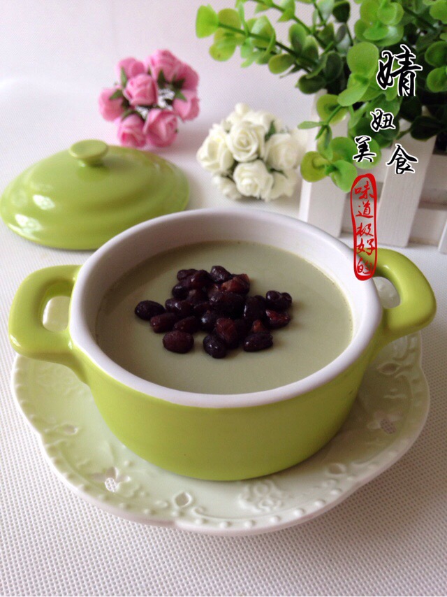 抹茶蜜豆布丁～夏日甜品