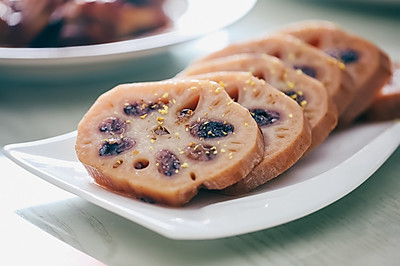 桂花蜂蜜紫米糯米藕