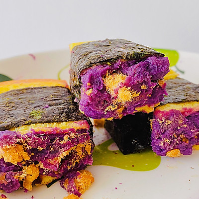 紫薯肉松紫菜卷