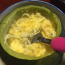 青南瓜蒸蛋