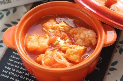 番茄金针菇虾滑汤