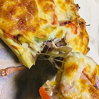 饼底超软的9寸方形火腿鲜菇披萨的做法图解13