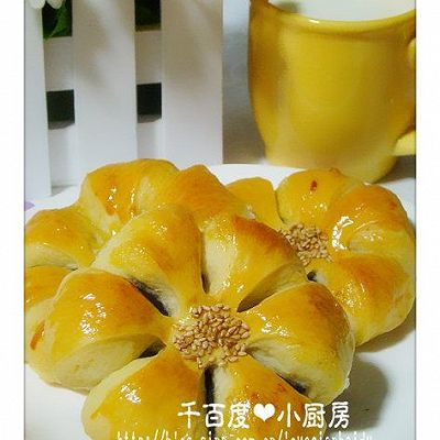 菊花豆沙包