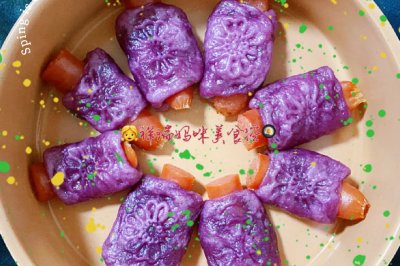 爱在二月紫薯香肠花型卷