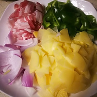 土豆洋葱青椒炒肉的做法图解1