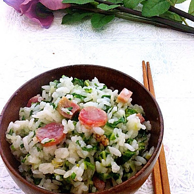 香肠咸肉香青菜饭