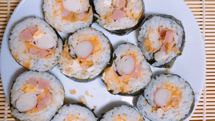 超简单【蛋黄肉松寿司】