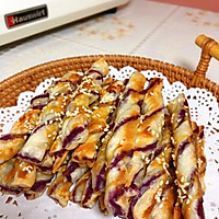 手抓饼的多样吃法，紫薯扭扭酥的做法图解14