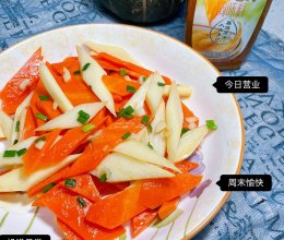 #鸡汁入家宴 感恩正当“食”#胡萝卜炒山药的做法