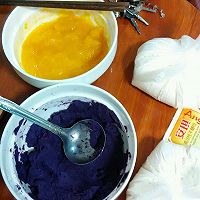 紫薯南瓜玫瑰馒头的做法图解1