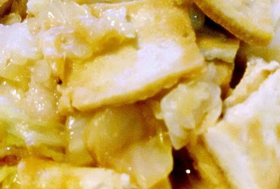白菜虾米炖煎豆腐