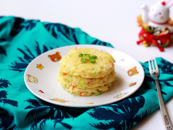 西葫芦鲜虾鸡蛋堆堆饼｜妈妈，再来一份