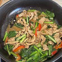 沙茶菜心小炒牛肉的做法图解7