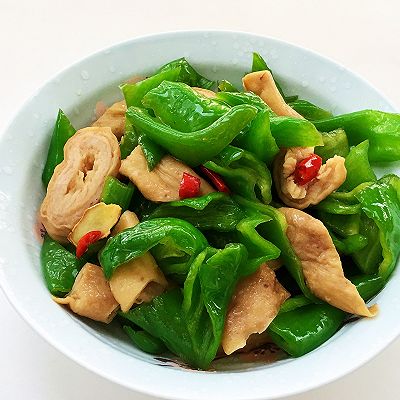 菜椒炒肥肠