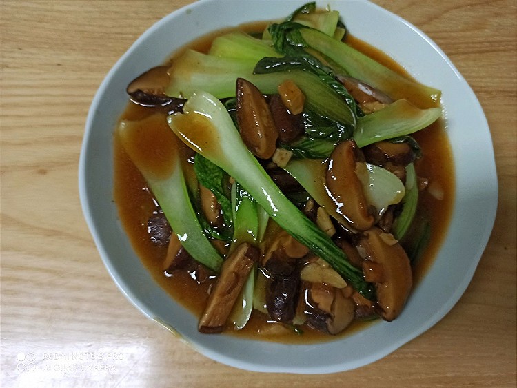 小炒香菇油菜的做法