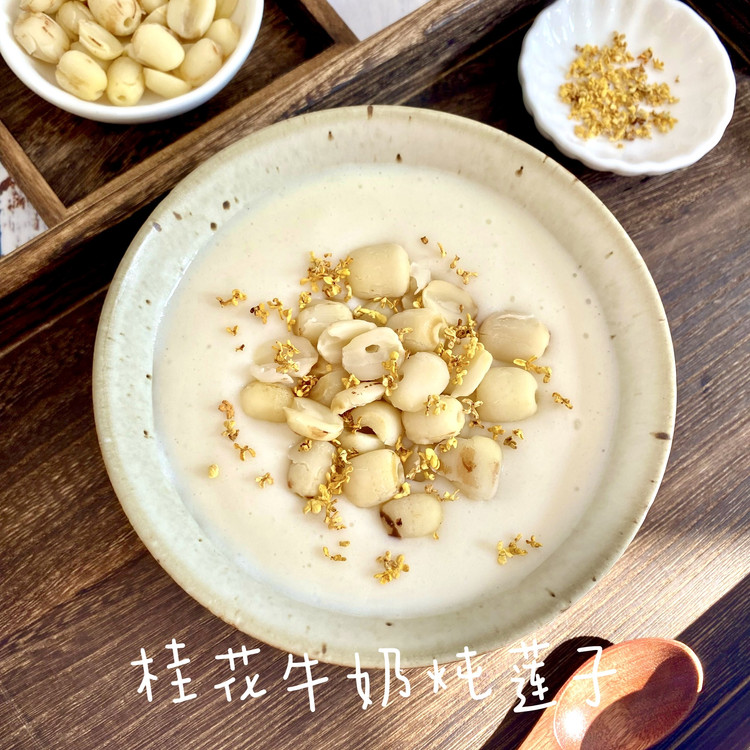 桂花牛奶炖莲子的做法
