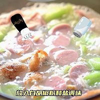 #减一点更好#丝瓜煎蛋肉片汤的做法图解11