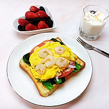 虾仁滑蛋三明治