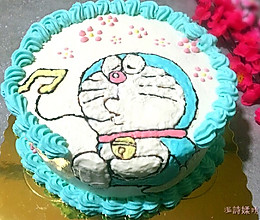 多啦A梦生日蛋糕#豆果5周年#的做法