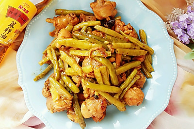 豆角炖鸡块